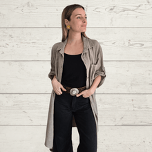 Cargar imagen en el visor de la galería, Blusa/Blusón largo Italiano, color Taupe
