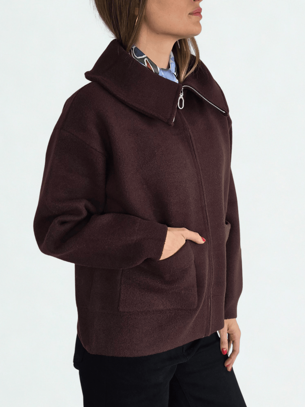 Chaqueta Dos Bolsillos, color Chocolate