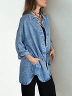Chaqueta Jeans Tencel, color Celeste