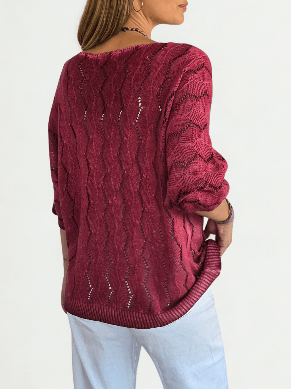 Sweater Italiano teñido, color Guinda