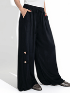 Pantalón con Botones a los Lados, color Negro