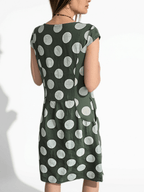 Vestido Italiano Lunares, fondo Verde