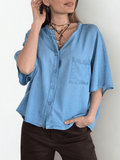 Blusa Italiana Jeans, color Celeste
