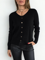 Sweater escote en V, color Negro