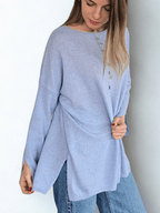 Sweater Italiano Puño Abierto, color Celeste