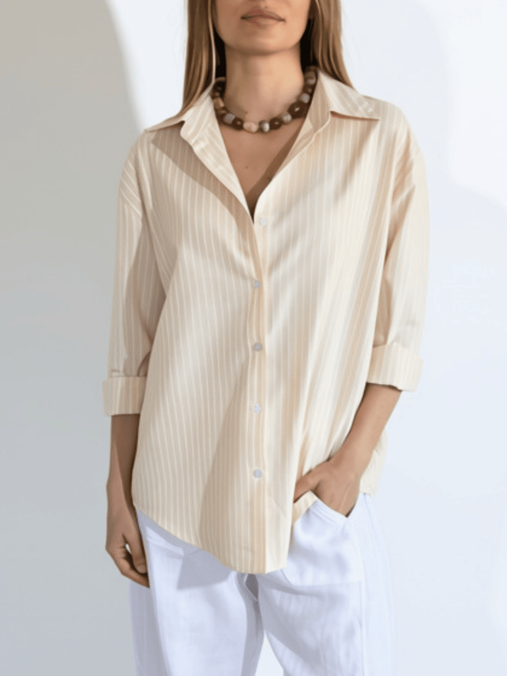 Blusa Rayada , color Amarillo con Blanco