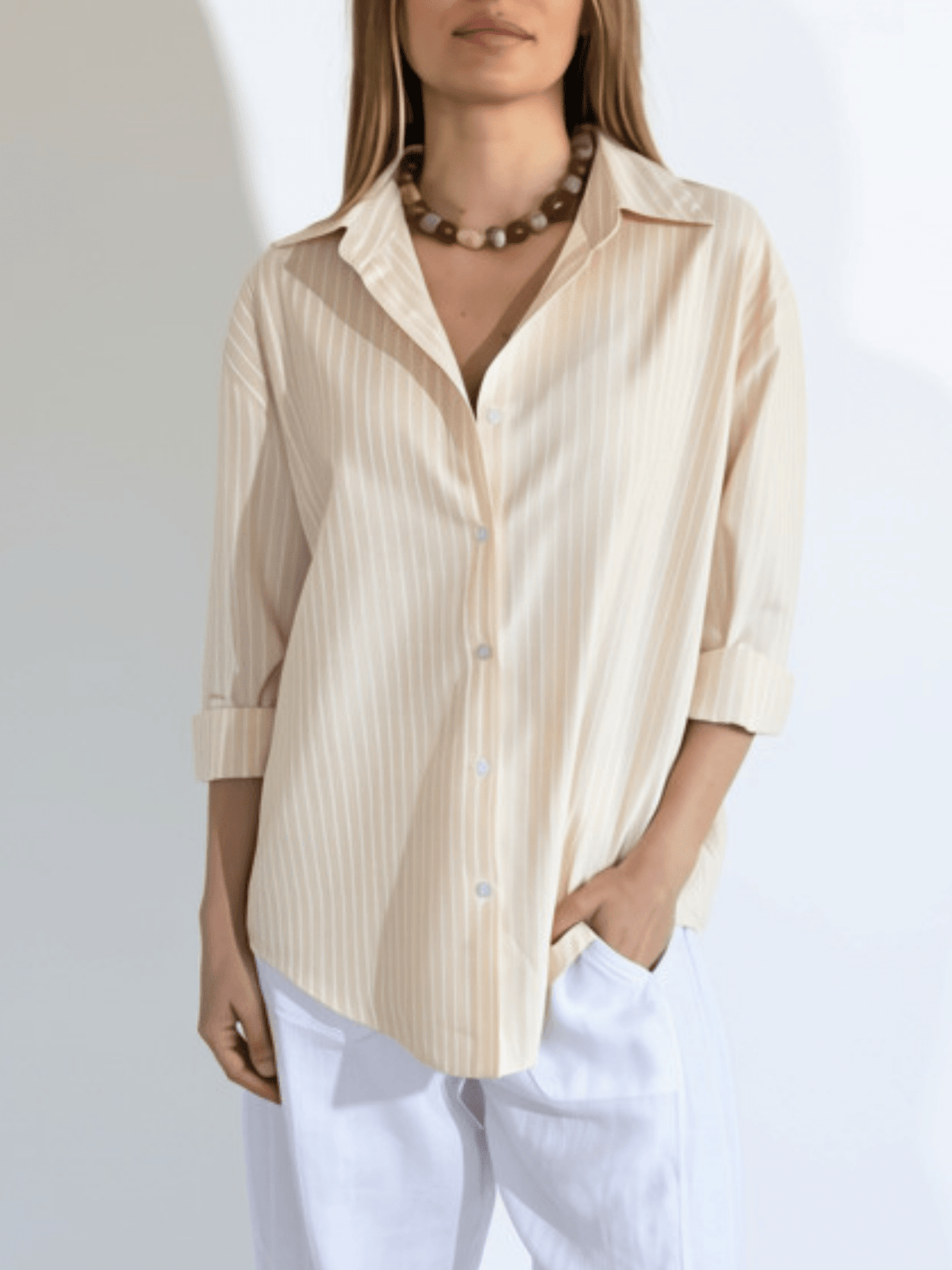 Blusa Rayada , color Amarillo con Blanco
