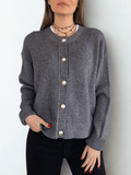 Chaleco Botones Dorados, color Gris