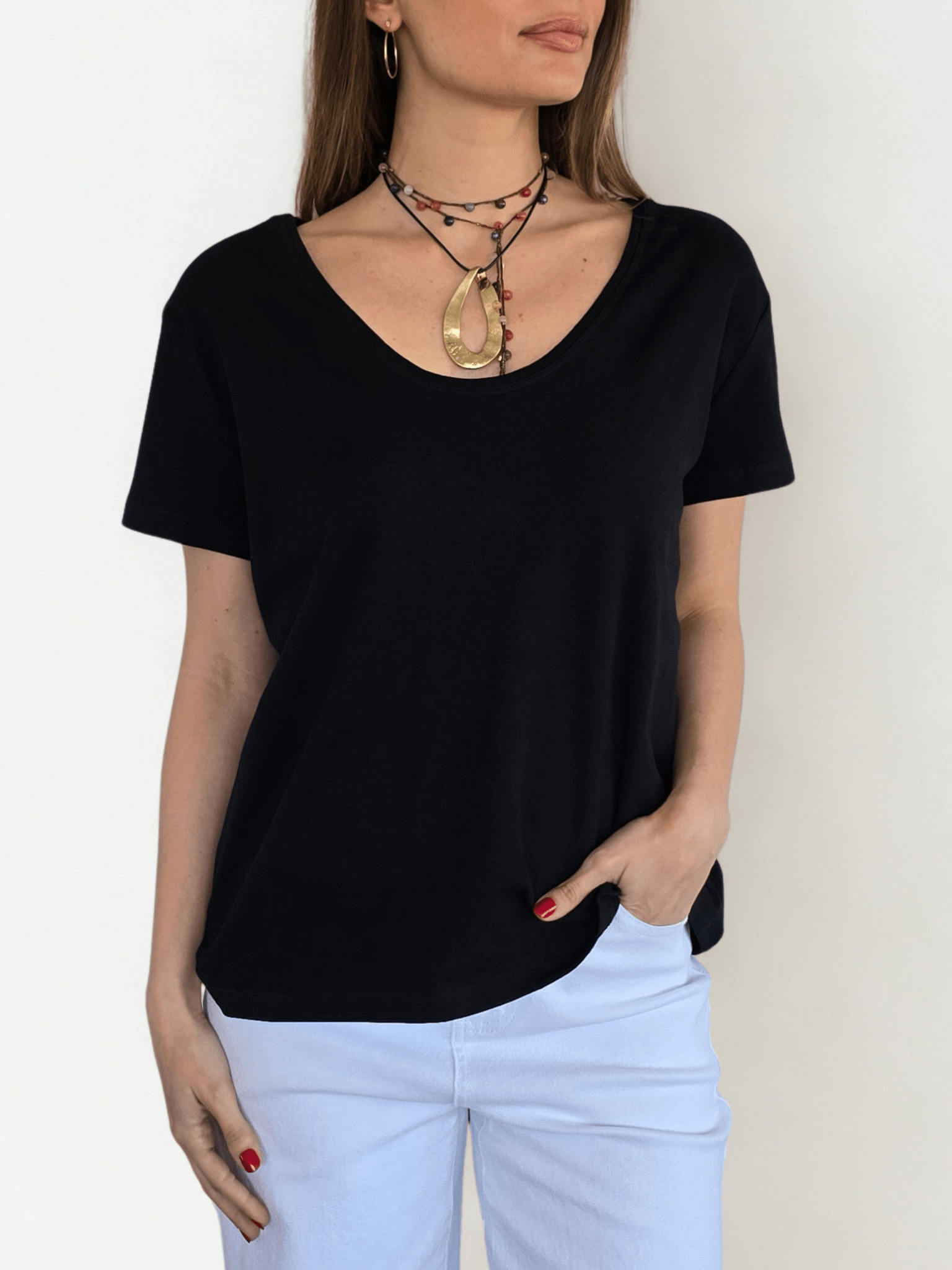 Polera Básica, color Negro