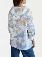 Chaqueta Estampada Flores, fondo Blanco