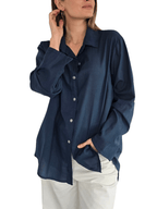 Blusa Italiana 100% Algodón, color Azul