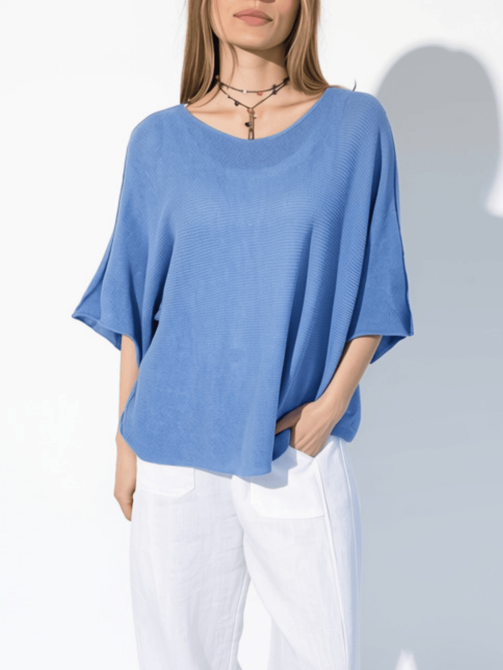 Sweater Italiano Manga 3/4, color Jacinto