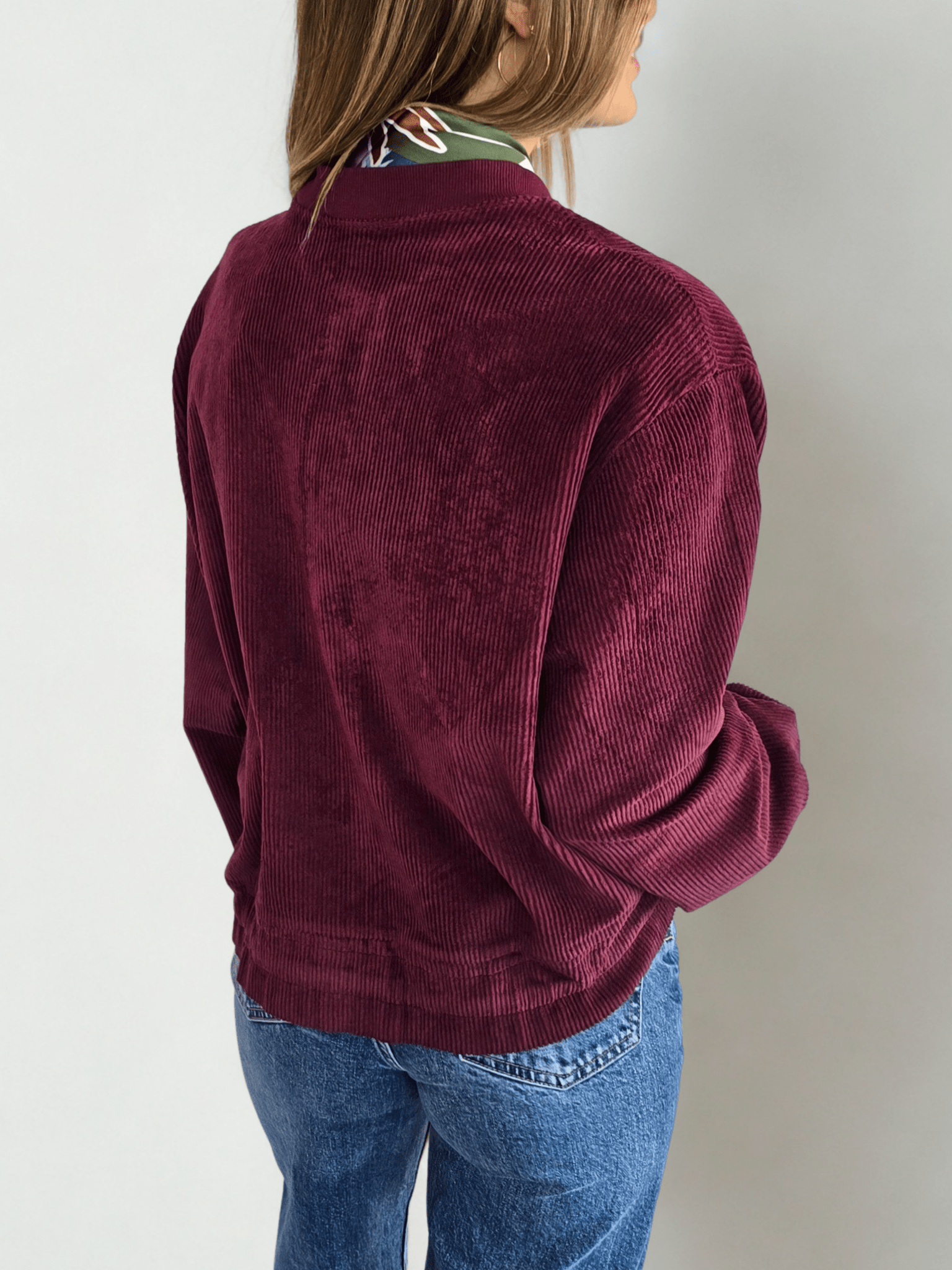 Chaqueta Italiana Bomber, color Burdeo