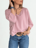 Sweater Italiano Manga 3/4, color Rosado