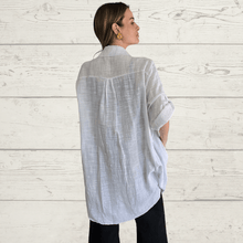 Cargar imagen en el visor de la galería, Blusa/Blusón largo Italiano, color Blanco
