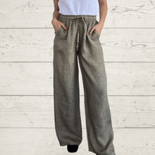 Cargar imagen en el visor de la galería, Pantalón 100% Lino Italiano, color Tostado
