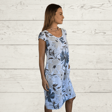 Cargar imagen en el visor de la galería, Vestido 100% Lino Italiano Turín, fondo Blanco
