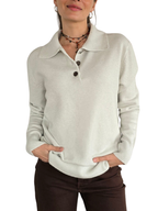 Sweater Tres Botones, color Blanco Invierno