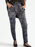 Pantalón Jogger Italiano, fondo Chocolate con Azul