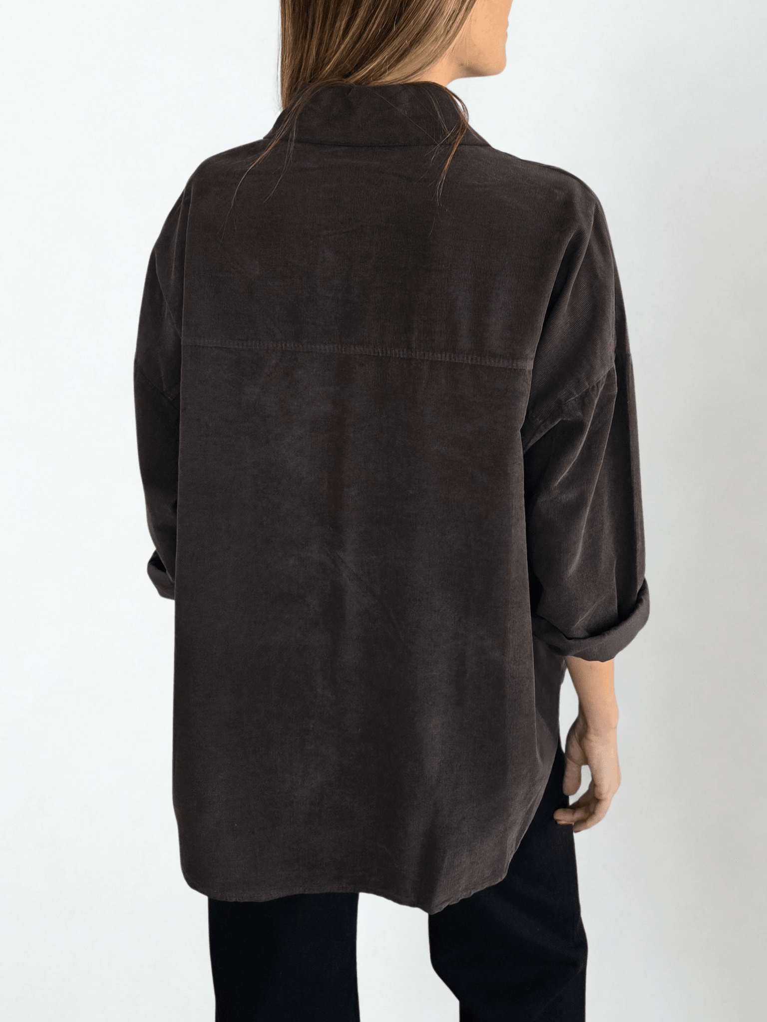 Blusa Italiana cotelé mil rayas, color Chocolate