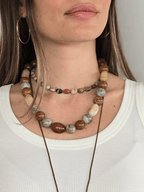 Collar Piedra Grande, color Café