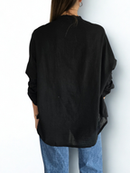 Blusa Italiana Bordado Circulos, color Negro