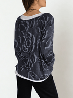 Sweater Italiano Estampado con Polera, color Azul
