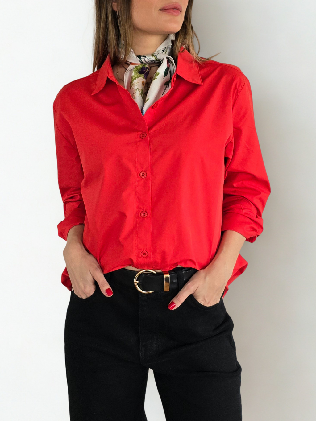 Blusa Básica, color Rojo