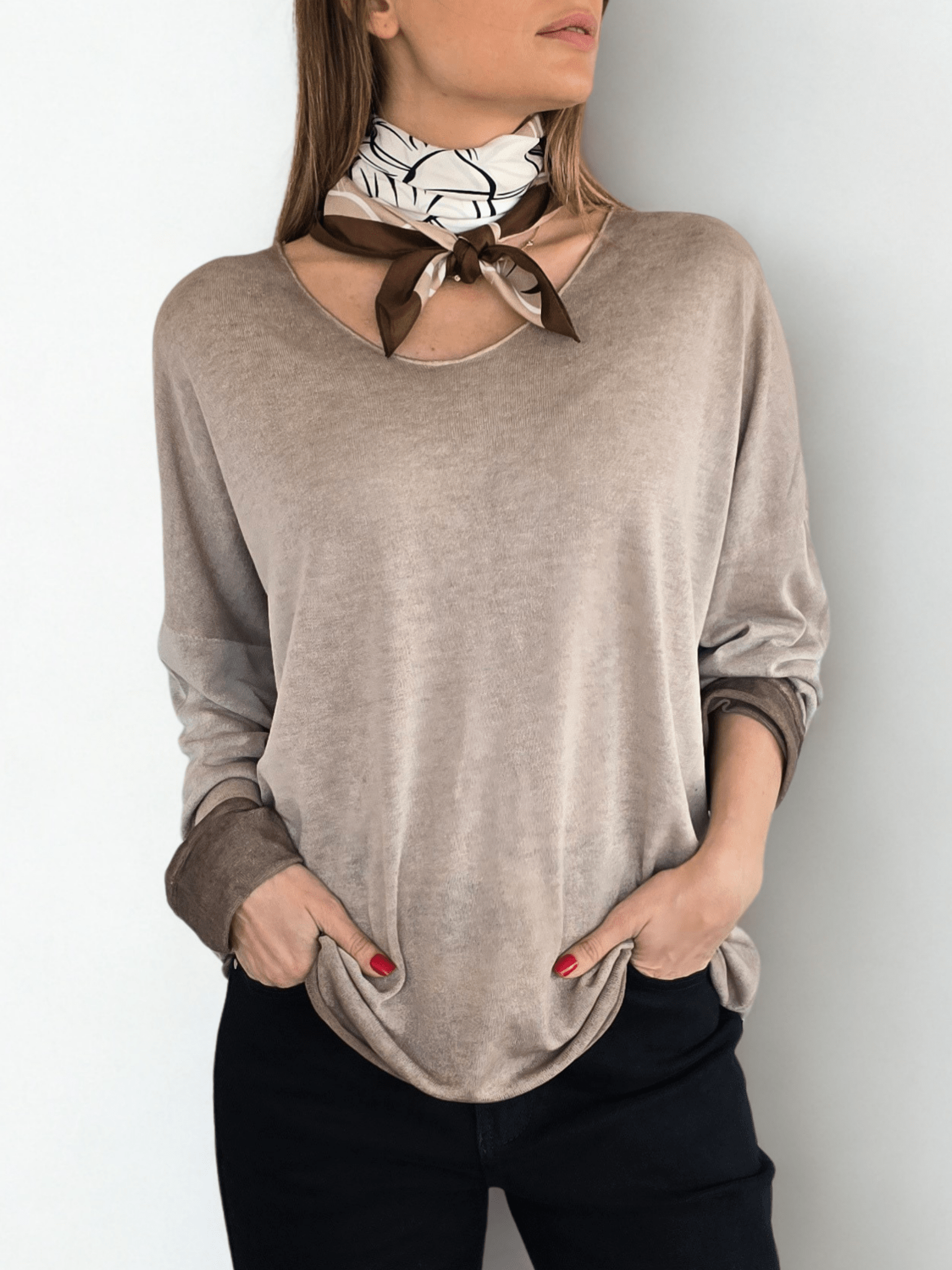 Sweater Italiano Delgado, color Taupe