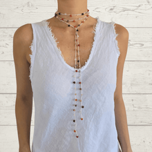 Cargar imagen en el visor de la galería, Collar largo con ágatas, color Blanco
