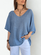 Sweater Italiano Hilo, color Celeste