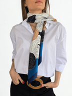 Pañuelo Estampado, orilla Azul