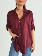 Blusa Italiana Estampada, fondo Burdeo