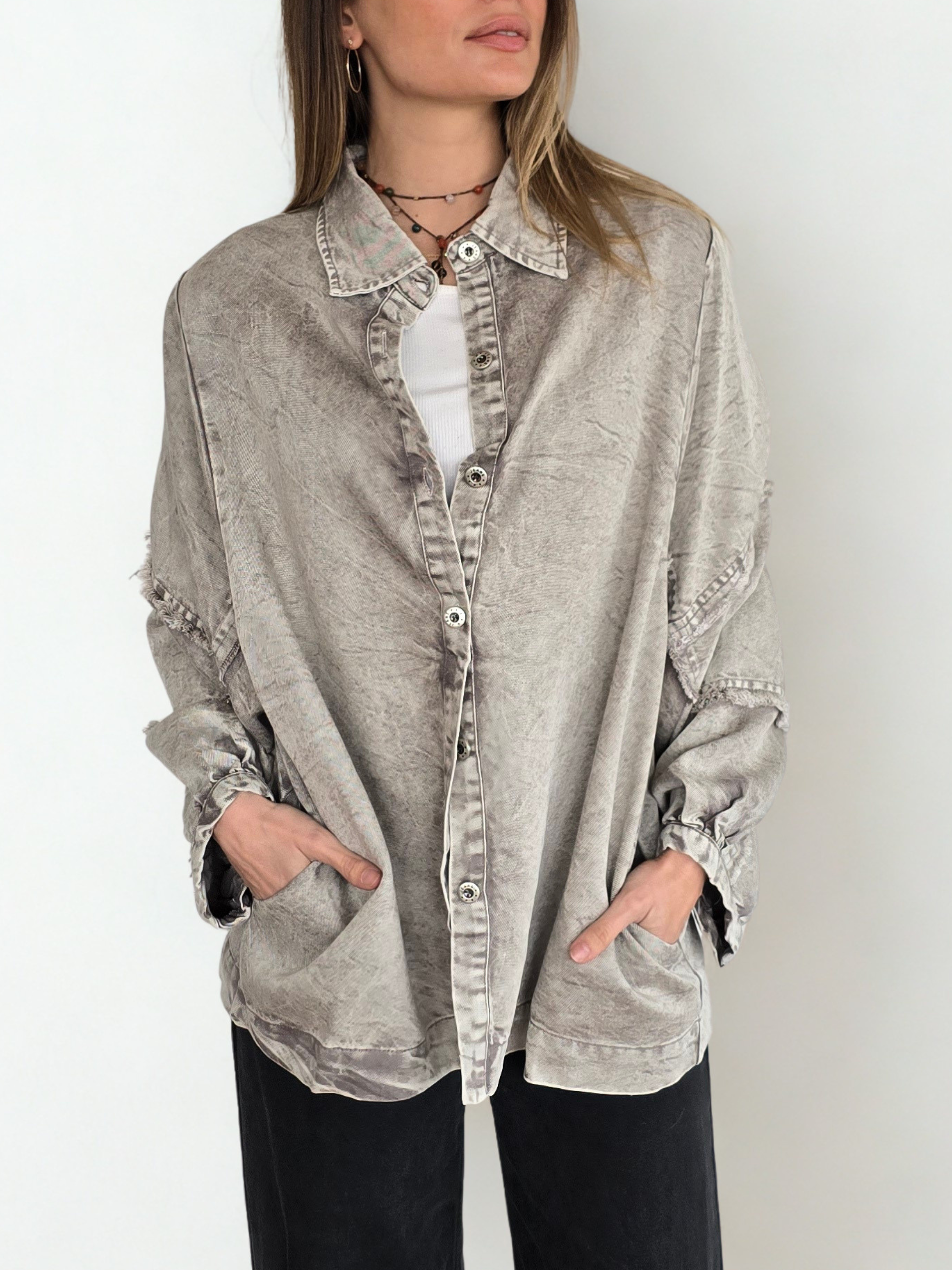 Chaqueta Teñida Delgada, color Beige