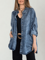 Chaqueta Jeans Tencel, color Azul
