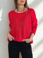 Sweater Italiano de Hilo, color Rojo