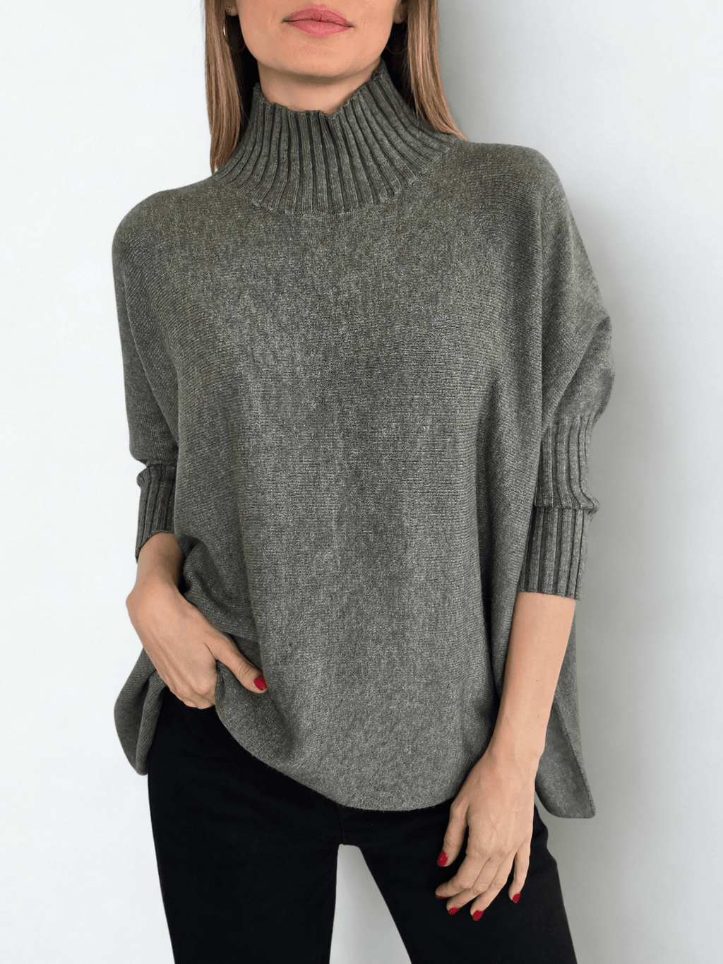Sweater Italiano manga 3/4, color verde