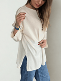 Sweater Italiano Puño Abierto, color Blanco Invierno