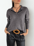Sweater Tres Botones, color Gris