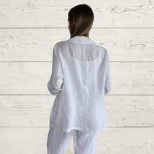 Cargar imagen en el visor de la galería, Chaqueta Blazer de Lino Italiano, color blanco
