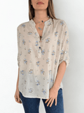 Blusa Italiana Flores, fondo Beige
