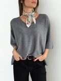 Sweater Italiano Manga 3/4, color Gris Oscuro