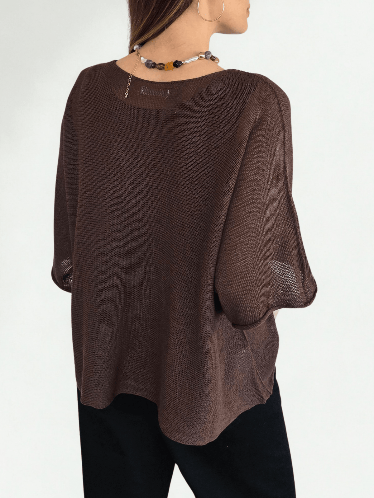 Sweater Italiano de Hilo, color Chocolate