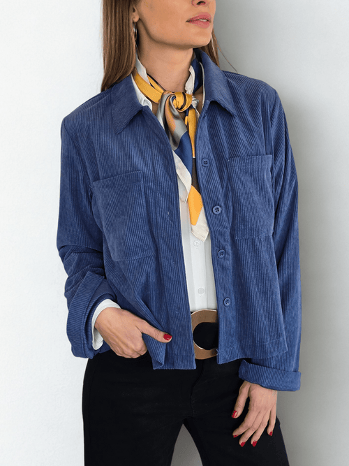 Blusa de Cotelé, color Azul