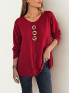 Polera Tres botones, color Burdeo