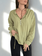 Blusa 100% algodón, color Pistacho