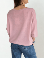 Sweater Italiano Manga 3/4, color Rosado