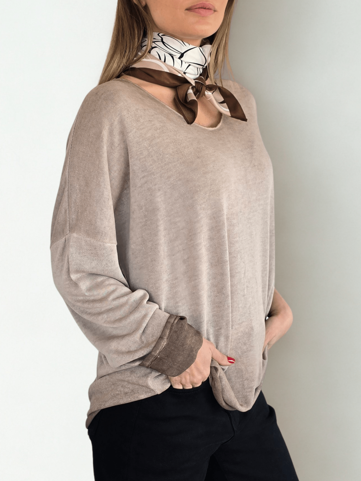 Sweater Italiano Delgado, color Taupe