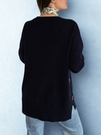 Sweater con Botones a los Lados, color Azul Marino