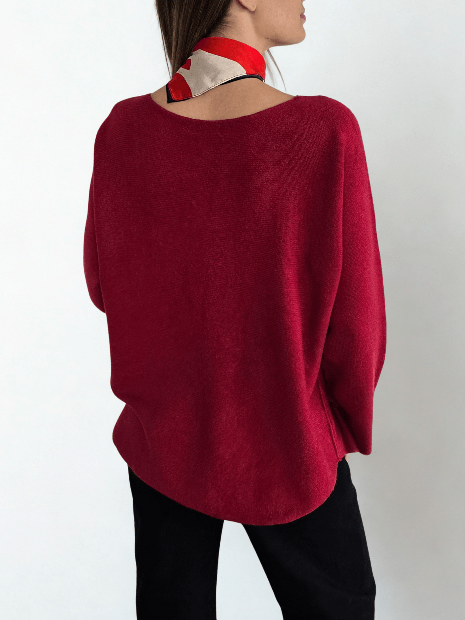 ´Sweater Italiano Básico, color Rojo Oscuro